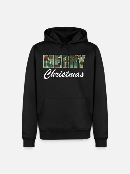 Camo Merry Christmas - Men's Premium Hoodie - black
