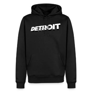 Detroit 3D - Men's Premium Hoodie - black - Front - Nico (187cm) & Julia (174cm)