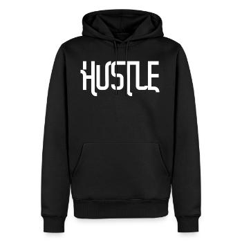 Hustle - Men's Premium Hoodie - black - Front - Nico (187cm) & Julia (174cm)