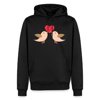 oh for love sake collection - Men's Premium Hoodie - black - Front - Nico (187cm) & Julia (174cm)