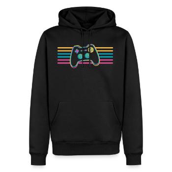Colorful Controller - Men's Premium Hoodie - black - Front - Nico (187cm) & Julia (174cm)