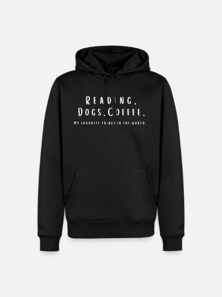 Reading Coffee And Dogs - Men's Premium Hoodie - black