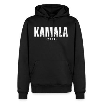Kamala 2024 - Men's Premium Hoodie - black - Front - Nico (187cm) & Julia (174cm)