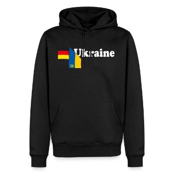 Germany Ukraine Tryzub Flag - Men's Premium Hoodie - black - Front - Nico (187cm) & Julia (174cm)