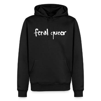 Feral Queer - Men's Premium Hoodie - black - Front - Nico (187cm) & Julia (174cm)