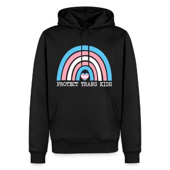 Protect Trans Kids - Men's Premium Hoodie - black - Front - Nico (187cm) & Julia (174cm)