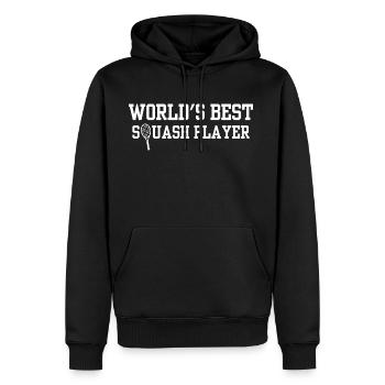 World s Best Squash Player Squash Player - Men's Premium Hoodie - black - Front - Nico (187cm) & Julia (174cm)