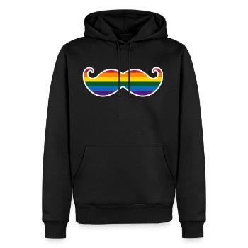 rainbow mustache - Men's Premium Hoodie - black - Front - Nico (187cm) & Julia (174cm)