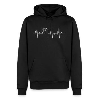 Voleyball Heartbeat Gift - Men's Premium Hoodie - black - Front - Nico (187cm) & Julia (174cm)