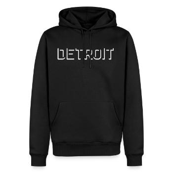 Detroit Minimalist - Men's Premium Hoodie - black - Front - Nico (187cm) & Julia (174cm)