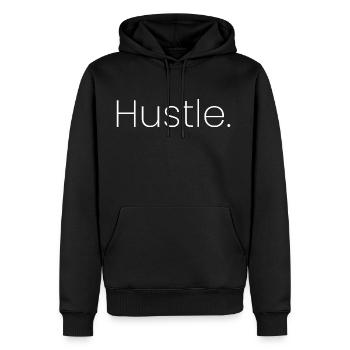 Hustle - Men's Premium Hoodie - black - Front - Nico (187cm) & Julia (174cm)