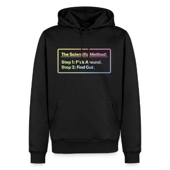 The Scientific Method - Mess up - Find out - Men's Premium Hoodie - black - Front - Nico (187cm) & Julia (174cm)