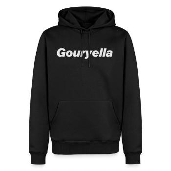 Gouryella V-neck shirt (Ferry Corsten) - Men's Premium Hoodie - black - Front - Nico (187cm) & Julia (174cm)