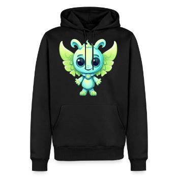 Comic Alien Angel: Cute and Friendly - Men's Premium Hoodie - black - Front - Nico (187cm) & Julia (174cm)