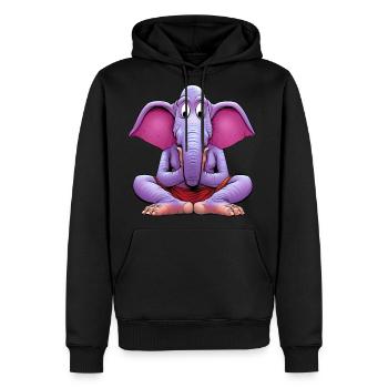 Elephant Yogi - Men's Premium Hoodie - black - Front - Nico (187cm) & Julia (174cm)