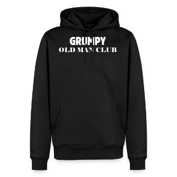 Grumpy Old Man Club Grandpa Fathers Sarcastic Grou - Men's Premium Hoodie - black - Front - Nico (187cm) & Julia (174cm)