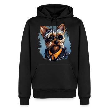 Urban Tinker: Streetwise Yorkshire Terrier Vibes - Men's Premium Hoodie - black - Front - Nico (187cm) & Julia (174cm)