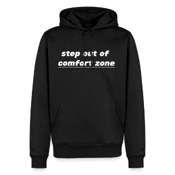 Step out of comfort zone - Men's Premium Hoodie - black - Front - Nico (187cm) & Julia (174cm)