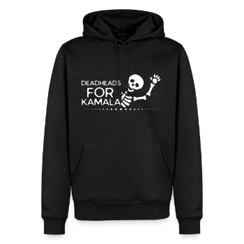 Deadheads For Kamala - Men's Premium Hoodie - black - Front - Nico (187cm) & Julia (174cm)