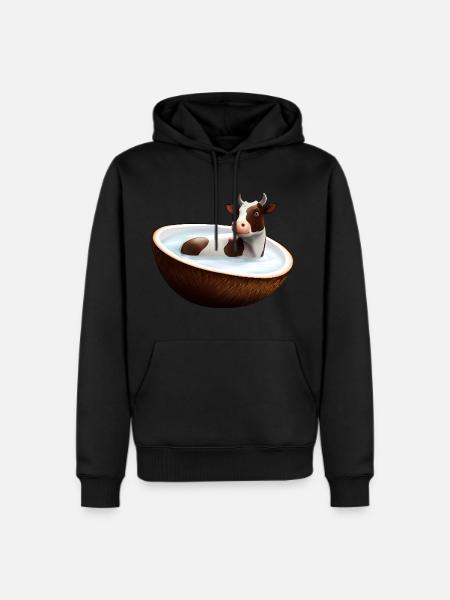 Cow in coconut - Men's Premium Hoodie - black