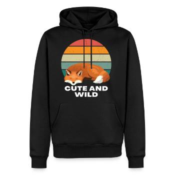 Best fox design perfect for foxes lovers - Men's Premium Hoodie - black - Front - Nico (187cm) & Julia (174cm)