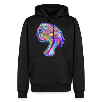 Psychedelic Creative Brainstorm Girl - Men's Premium Hoodie - black - Front - Nico (187cm) & Julia (174cm)