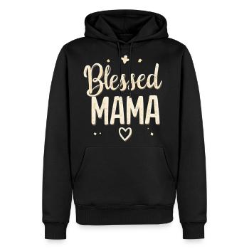 Blessed Mama Script Hearts - Men's Premium Hoodie - black - Front - Nico (187cm) & Julia (174cm)