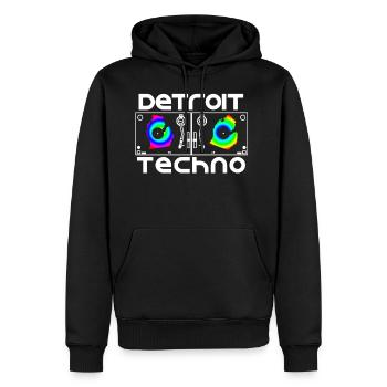 Detroit Turntables - Men's Premium Hoodie - black - Front - Nico (187cm) & Julia (174cm)