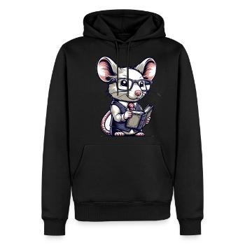 Cute Mouse Teacher - Men's Premium Hoodie - black - Front - Nico (187cm) & Julia (174cm)