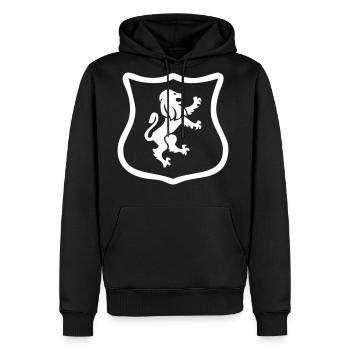 Lion Coat of Arms - Men's Premium Hoodie - black - Front - Nico (187cm) & Julia (174cm)
