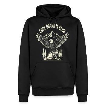 Grandpa Club Eagle Mountain Crest - Men's Premium Hoodie - black - Front - Nico (187cm) & Julia (174cm)