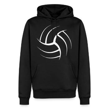 Mignon blanc Art graphique Volleyball Unique - Molleton à capuche Premium pour homme - noir - Devant - Nico (187cm) & Julia (174cm)