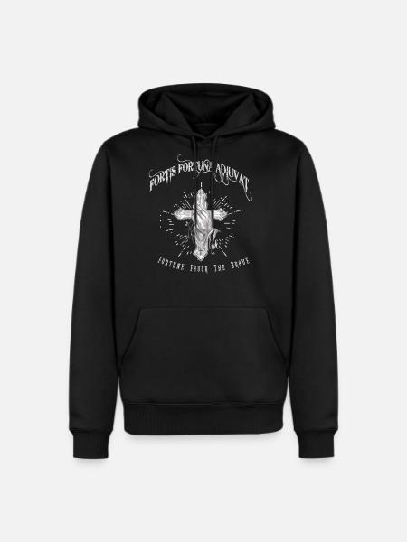 Fortis Fortuna Adiuvat - Cross and Hand Tattoo - Men's Premium Hoodie - black