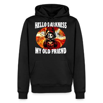 Halloween saying Look Hello darkness my old friend - Men's Premium Hoodie - black - Front - Nico (187cm) & Julia (174cm)