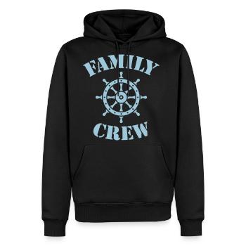 Family Crew (Ship's Wheel Crew Complement Skyblue) - Men's Premium Hoodie - black - Front - Nico (187cm) & Julia (174cm)