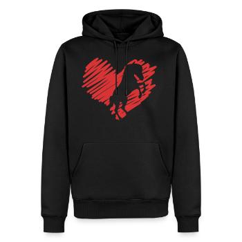 Equestrian Love - Men's Premium Hoodie - black - Front - Nico (187cm) & Julia (174cm)
