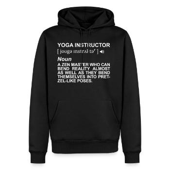 Yoga Instructor Definition - Men's Premium Hoodie - black - Front - Nico (187cm) & Julia (174cm)