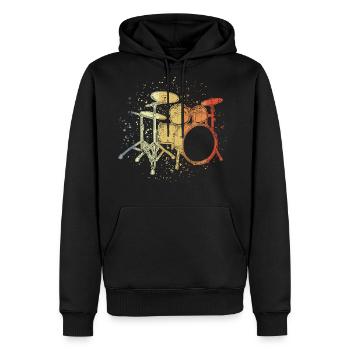 Trap Set Vintage Look - Men's Premium Hoodie - black - Front - Nico (187cm) & Julia (174cm)
