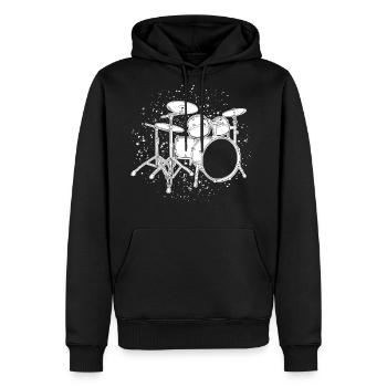 Drum Kit Drawing - Men's Premium Hoodie - black - Front - Nico (187cm) & Julia (174cm)