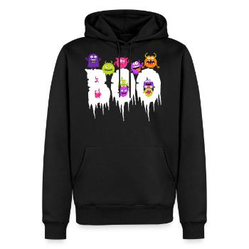 spooky Halloween ghost costume outfit saying Boo - Men's Premium Hoodie - black - Front - Nico (187cm) & Julia (174cm)