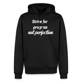 Strive for progress not perfection - Men's Premium Hoodie - black - Front - Nico (187cm) & Julia (174cm)