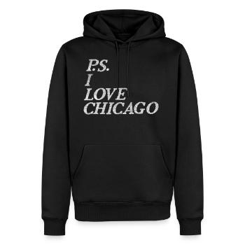 Cute P.S. PS I Love Chicago - Men's Premium Hoodie - black - Front - Nico (187cm) & Julia (174cm)