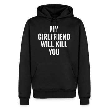 My Girlfriend Will - Men's Premium Hoodie - black - Front - Nico (187cm) & Julia (174cm)