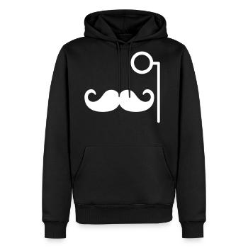 Mustache - Men's Premium Hoodie - black - Front - Nico (187cm) & Julia (174cm)