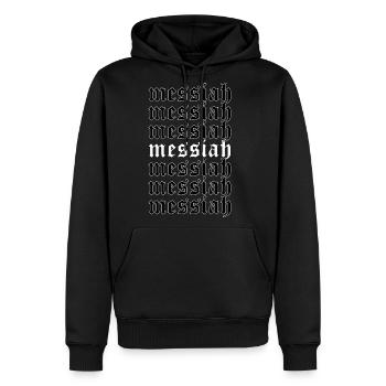 Messiah Aesthetic Soft Grunge Sad Eboy Egirl Gift - Men's Premium Hoodie - black - Front - Nico (187cm) & Julia (174cm)