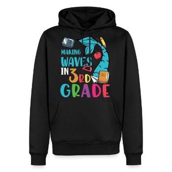 Making Waves In 3rd Grade Mermaid - Men's Premium Hoodie - black - Front - Nico (187cm) & Julia (174cm)