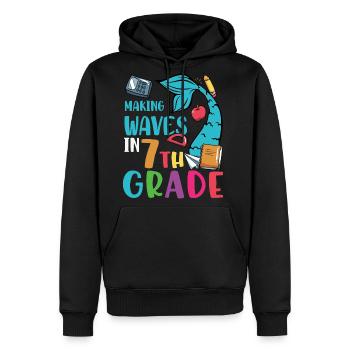 Making Waves In 7th Grade Mermaid - Men's Premium Hoodie - black - Front - Nico (187cm) & Julia (174cm)
