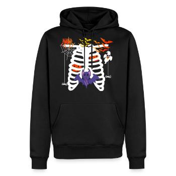 scary Halloween costume Outfit skeleton bat spider - Men's Premium Hoodie - black - Front - Nico (187cm) & Julia (174cm)
