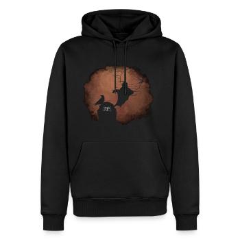 GHOST HALLOWEEN VINTAGE SCENE - Men's Premium Hoodie - black - Front - Nico (187cm) & Julia (174cm)