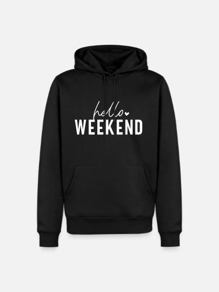 Hello Weekend - Men's Premium Hoodie - black